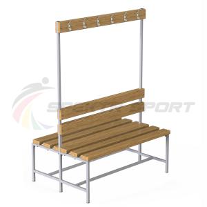 Купить Скамейка с вешалкой для раздевалок двухсторонняя (разборная) 1200 мм в Кирсанове 