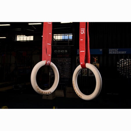 Купить Кольца гимнастические 32 мм красные стропы в Кирсанове 