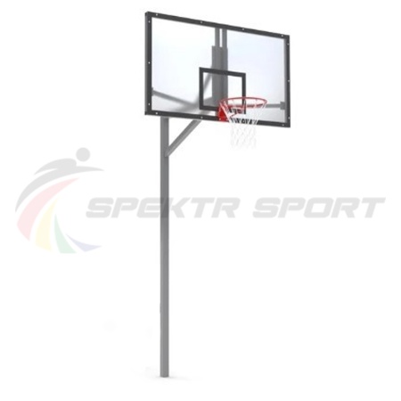 Купить Стойка баскетбольная уличная упрощенная со щитом из оргстекла, кольцом и сеткой SP D 412 в Кирсанове 