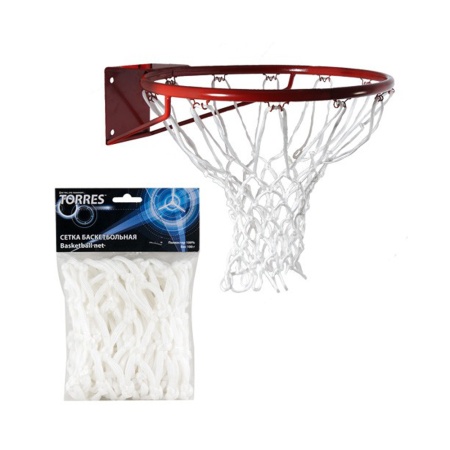 Купить Сетка баскетбольная Torres, нить 6 мм, белая в Кирсанове 